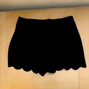 Black scalloped shorts